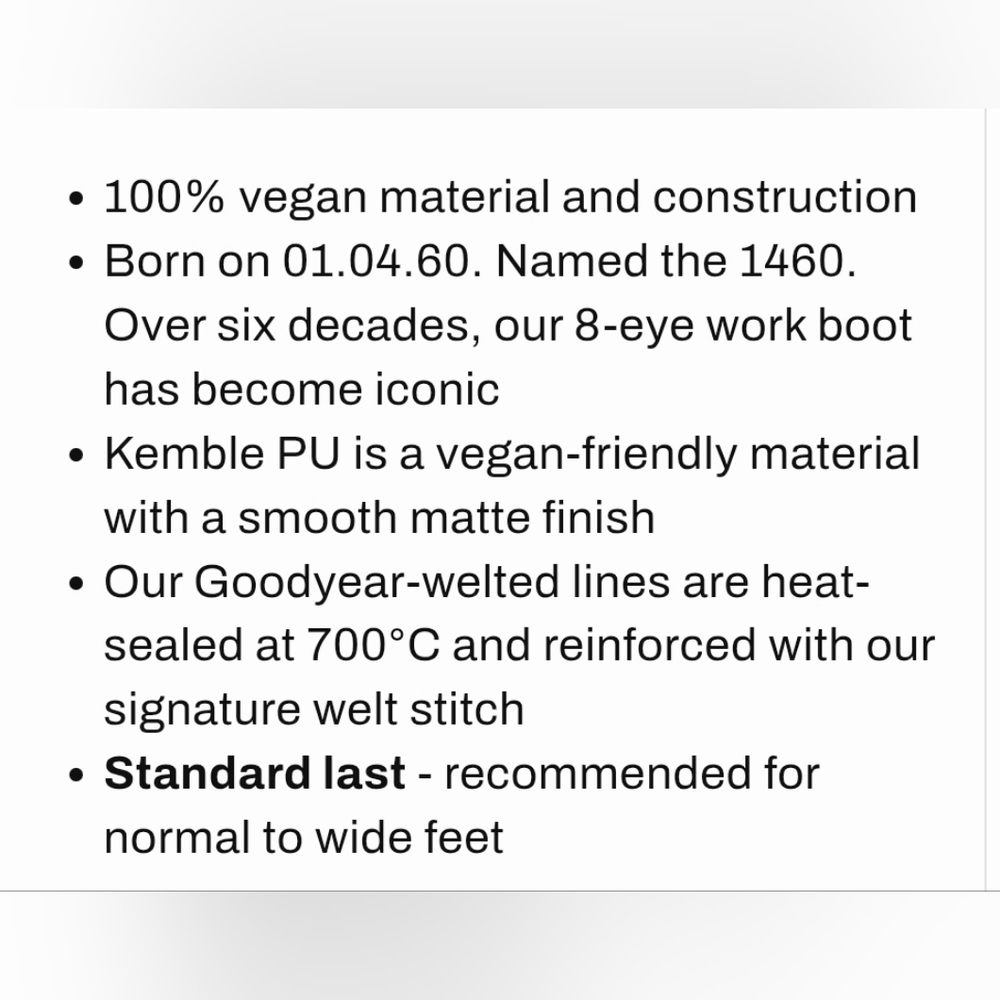 Dr. Martens Vegan 1460 White Kemble Boots - Picture 4 of 4